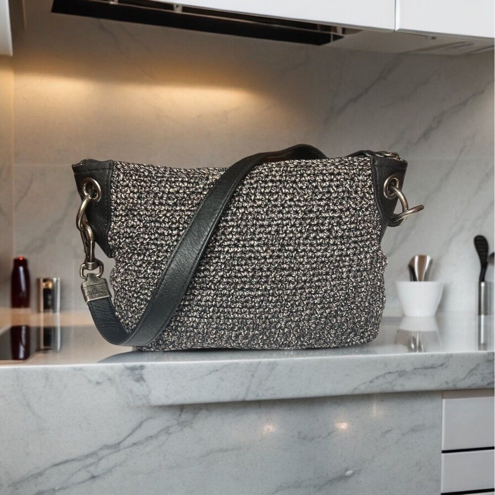 The Sak Crocheted Brown and Cream Shoulder Bag Purse ($99)